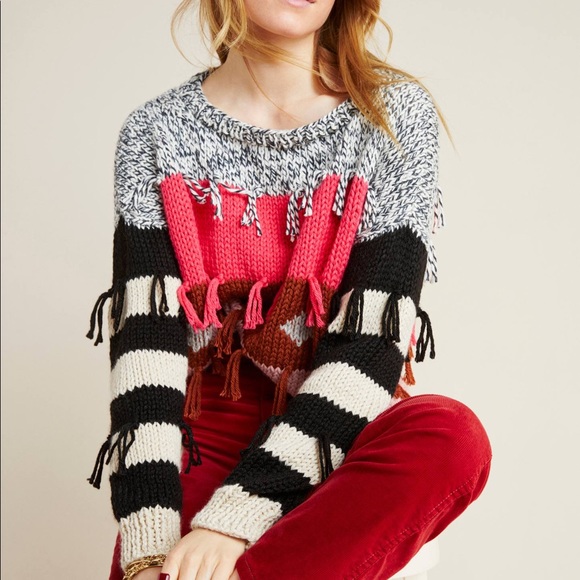 Anthropologie Sweaters - ❤️❤️❤️ SALE Anthropologie Pina Fringed Sweater